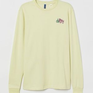 Men’s H&M SpongeBob SquarePants Long-Sleeve T-Shirt Size M - Light Neon Yellow